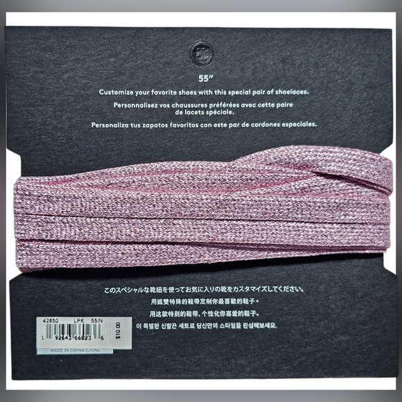 Coach 55" Metallic Light Pink Shoelaces, New! - Picture 2 of 4